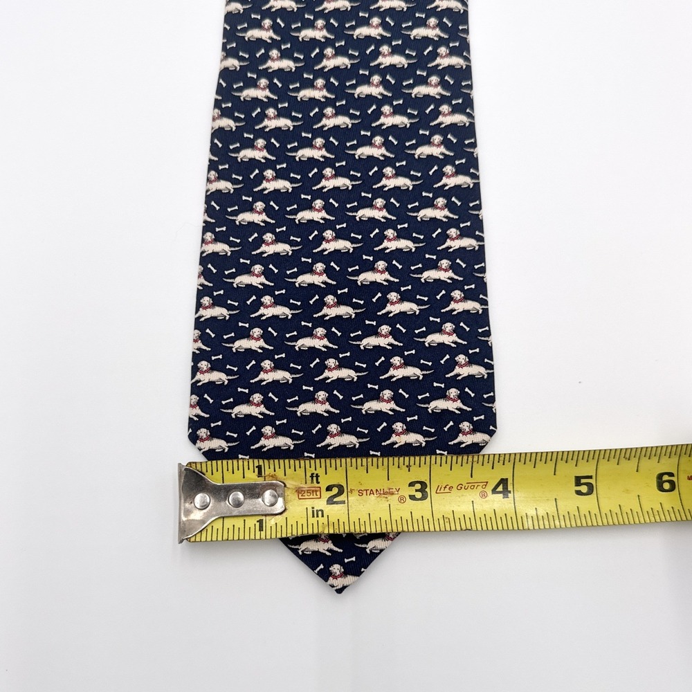VINEYARD VINES 100% Silk Navy Dog Bone Print Martha's Vineyard 3.75" x 57" Tie - Picture 5 of 5